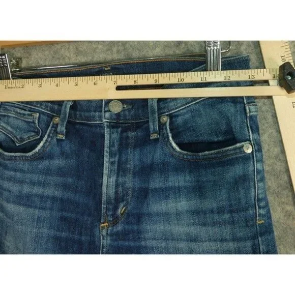 AGOLDE 25 Jeans Skinny Sophie High Rise Crop Distressed Ripped Stretch Blue - Picture 3 of 10